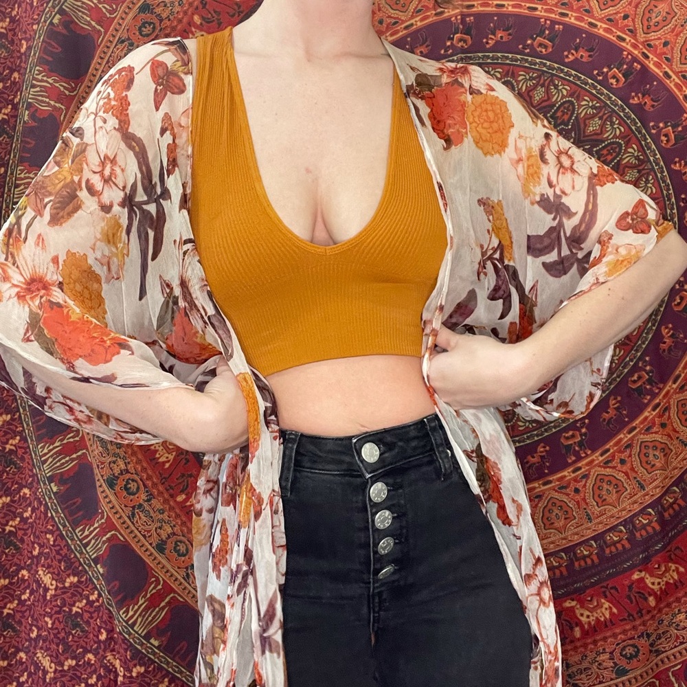 lucky brand floral duster